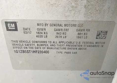 2017 Chevrolet Malibu Ls from USA, damaged, VIN 1G1ZB5ST1HF239466